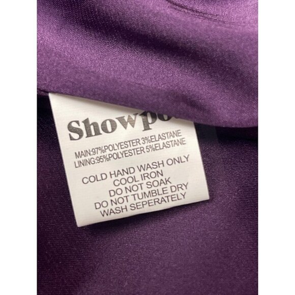 NEW! Show PO Marlette Midi Pleated Open Back Halter Dress Purple Women's 14 - Picture 12 of 12